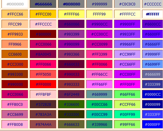 رموز اكواد الالوان بلغة Html - تقسيمة الوان للطباعة وتاثيرتها 20160709 142