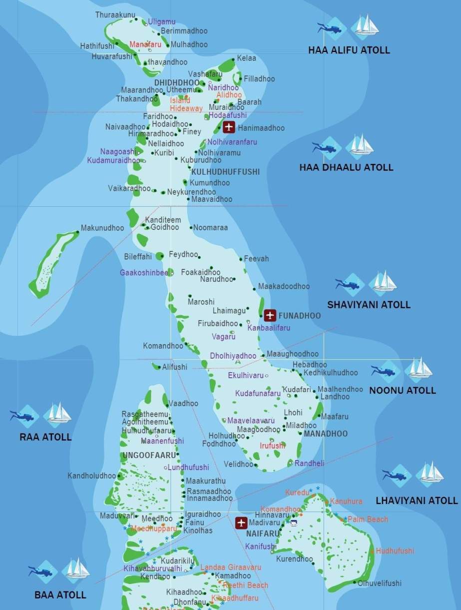 خريطة جزر المالديف ومعلومات عنها - ملف شامل عن جزر المالديف Maldives Map 11