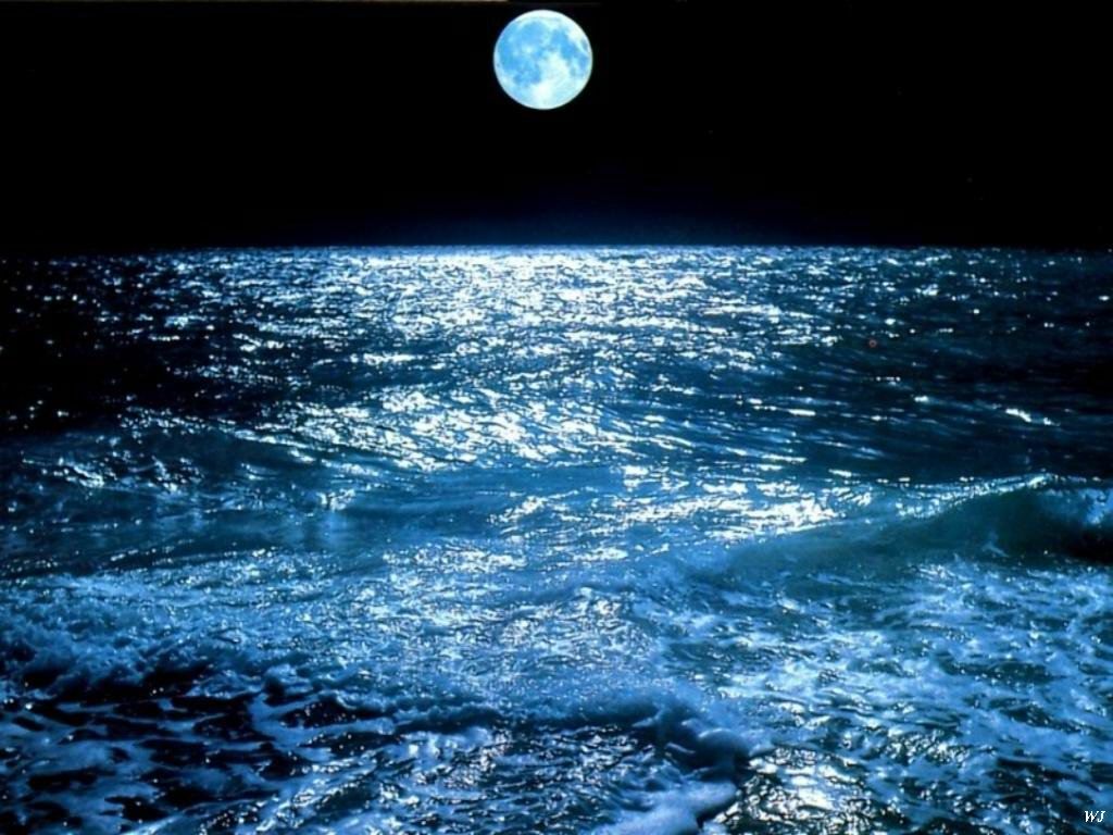 اجمل صور للبحر في الليل Landscapes Moon Over Sea