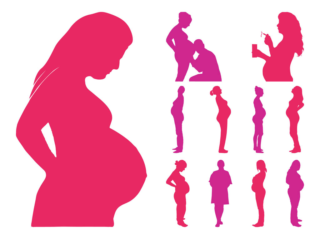 هل يمكن الحمل بعد الدورة مباشرة Freevector Pregnancy Silhouettes