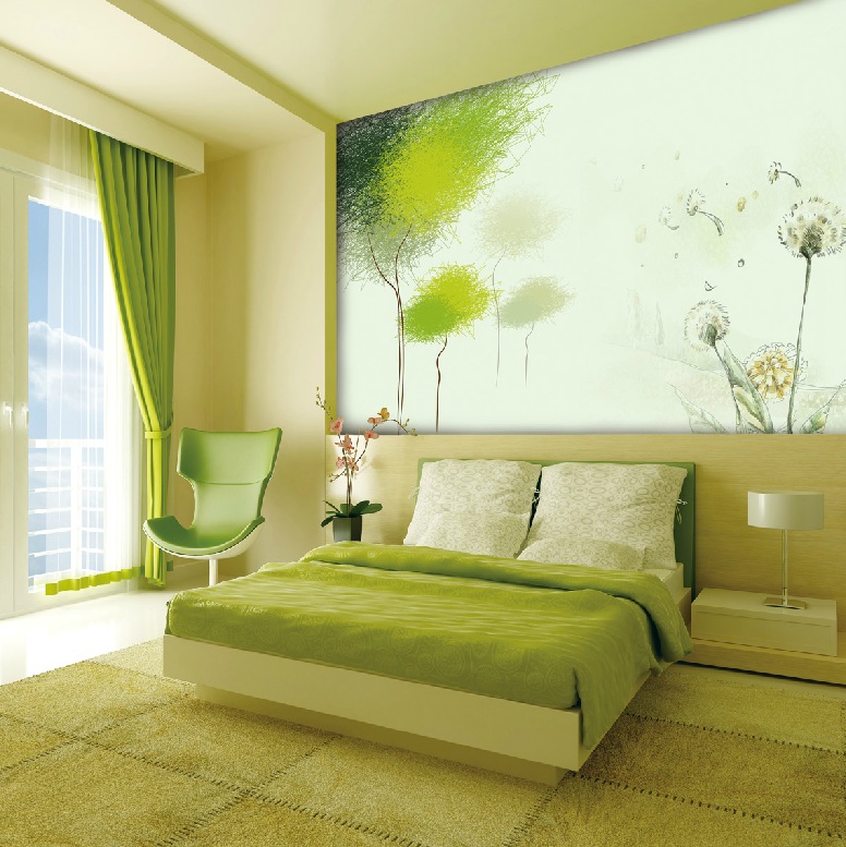 صور لاحدث غرفة نوم خضراء - سحر الطبيعه في تصميم الغرف تحفه بجد 😍 Green White Bedroom Design-Jpeg