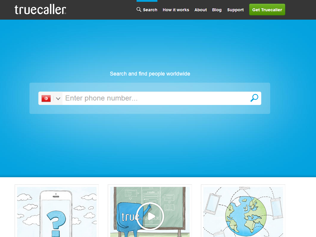 لمعرفة اسم صاحب الرقم Truecaller 1