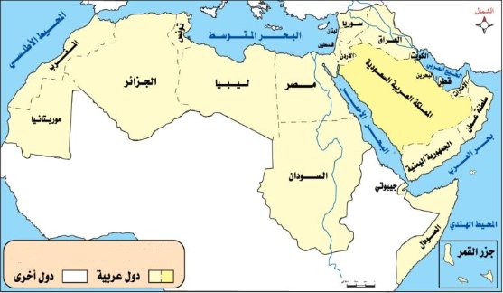 خريطة البلدان العربية والشرق الاوسط 20160620 740