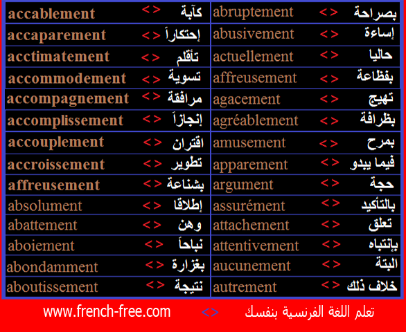 كلمات باللغة الفرنسية ومعناها بالعربية 20160708 44