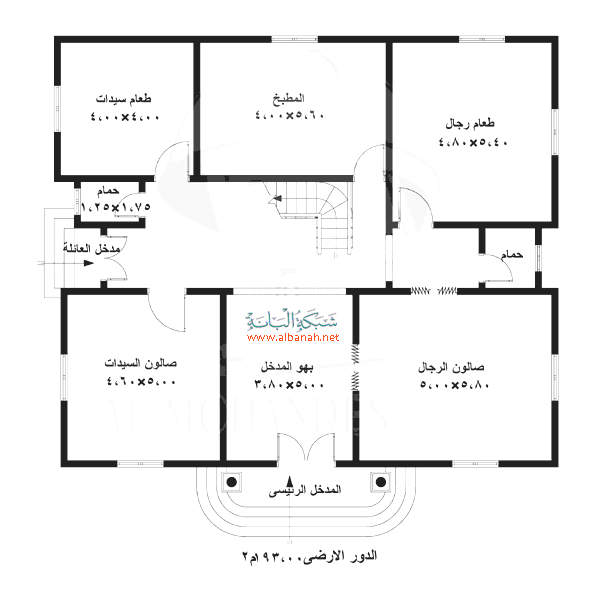 تصميم بيت صغير من دورين مخططات ملونة لتصميم فلل من دورين 02 Vs058 2600