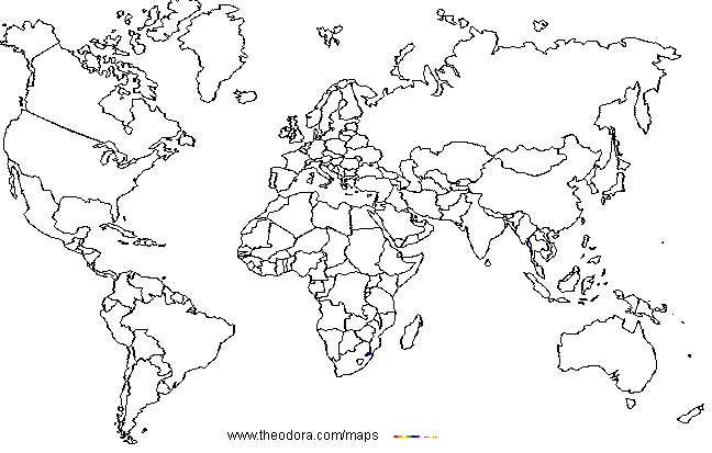خريطة العالم للتلوين للاطفال